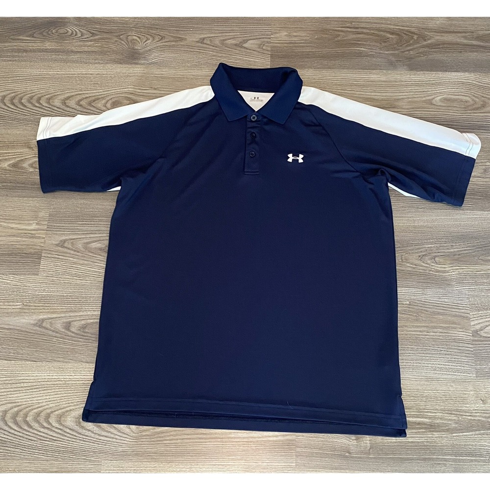 Under Armour UA Mens size Large Navy Golf Performance Polo Active